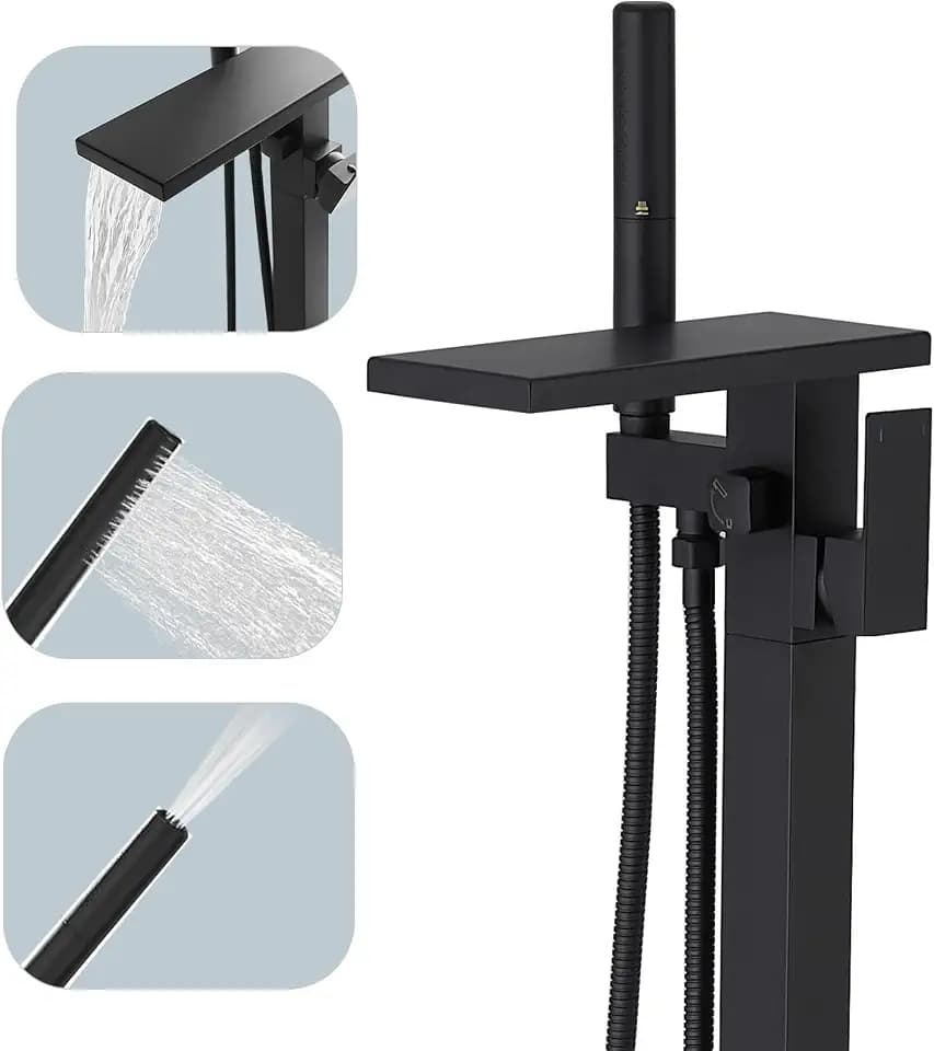 Hoimpro Free Standing Tub Faucet Freestanding Stand Bathtub Faucet Filler
