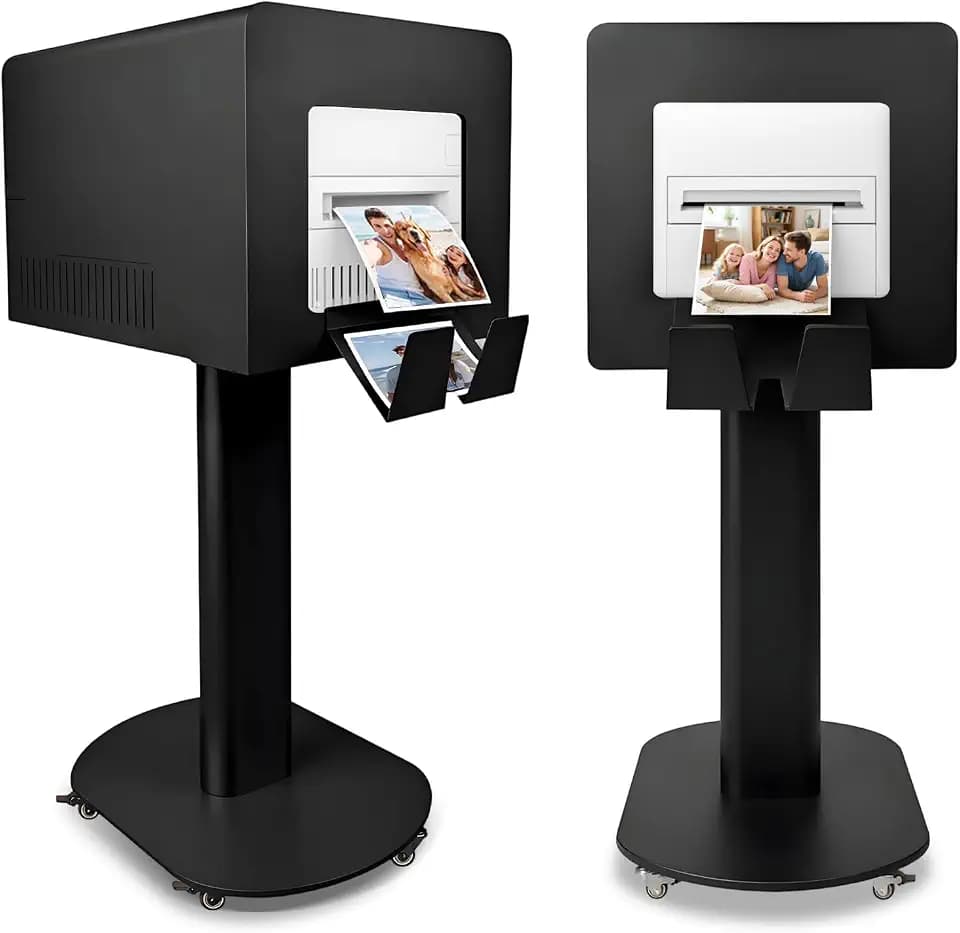 RDYMONKEY Photo Booth Printer Stand Heavy Duty Metal Printer Station Setup for DNP DS620 RX1HS QW410 HiTi P525L Professional Photobooth Printer Holder for Wedding Party Event