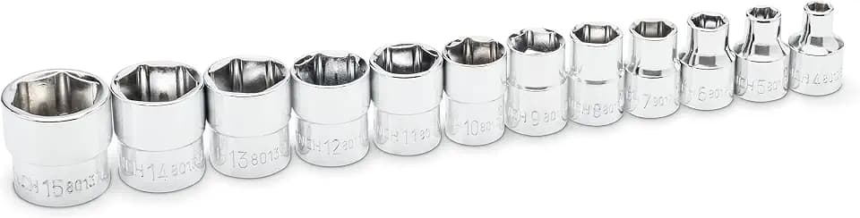 GEARWRENCH 12 Piece 1/4" Drive 6 Point MM Stubby Socket Set - 81394