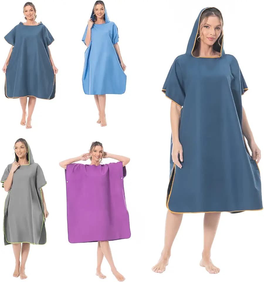 MOKANI Mikrofaser Badeponcho, Handtuch Poncho Für Damen Herren Erwachsene