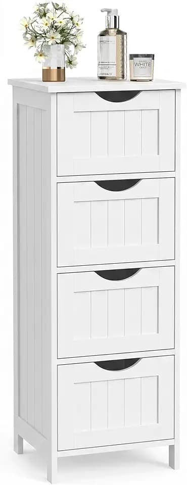 VASAGLE Floor Storage Cabinet, Freestanding Organizer with 4 Drawers