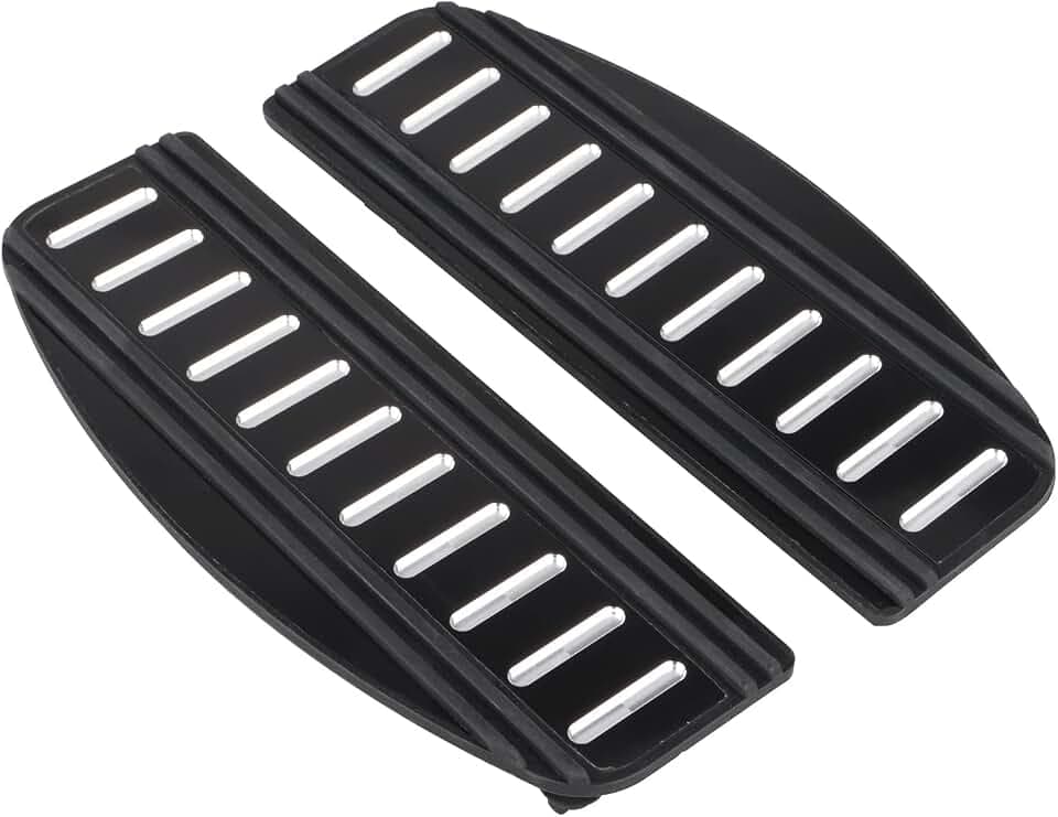 Front Rider Footboard Rubber Inserts Pads Driver Floorboard Footrest Compatible for Harley Touring Softail Street Glide Road Glide Road King Electra Glide