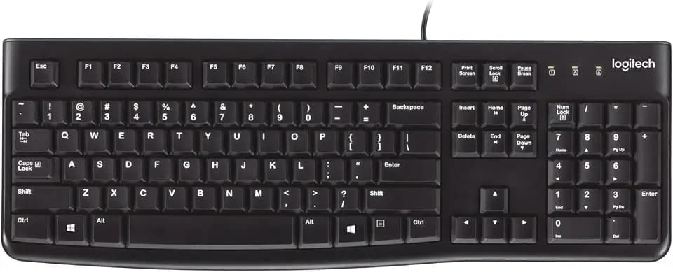 Logitech K120 Full Size Wired Keyboard USB Plug-and-Play Windows - Black