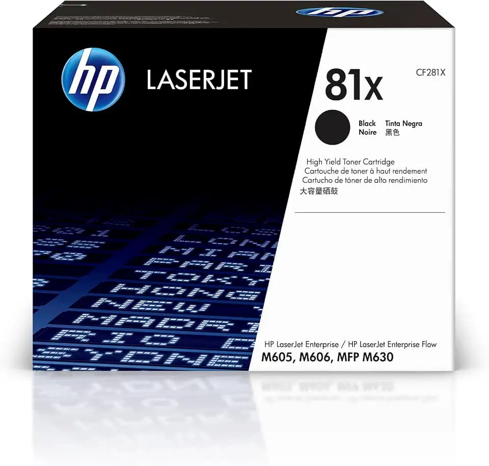 HP 81X Black High-Yield Toner Cartridge Works LaserJet Enterprise M605, M606 Series LaserJet Enterprise MFP M630 Series CF281X