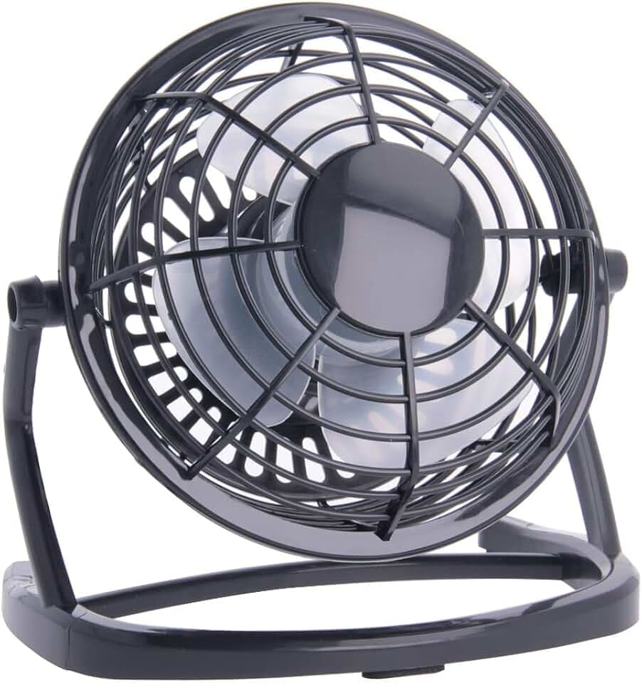 REY Mini-USB-Laptop-Ventilator Desktop, leise, drehbar, Farbe Schwarz