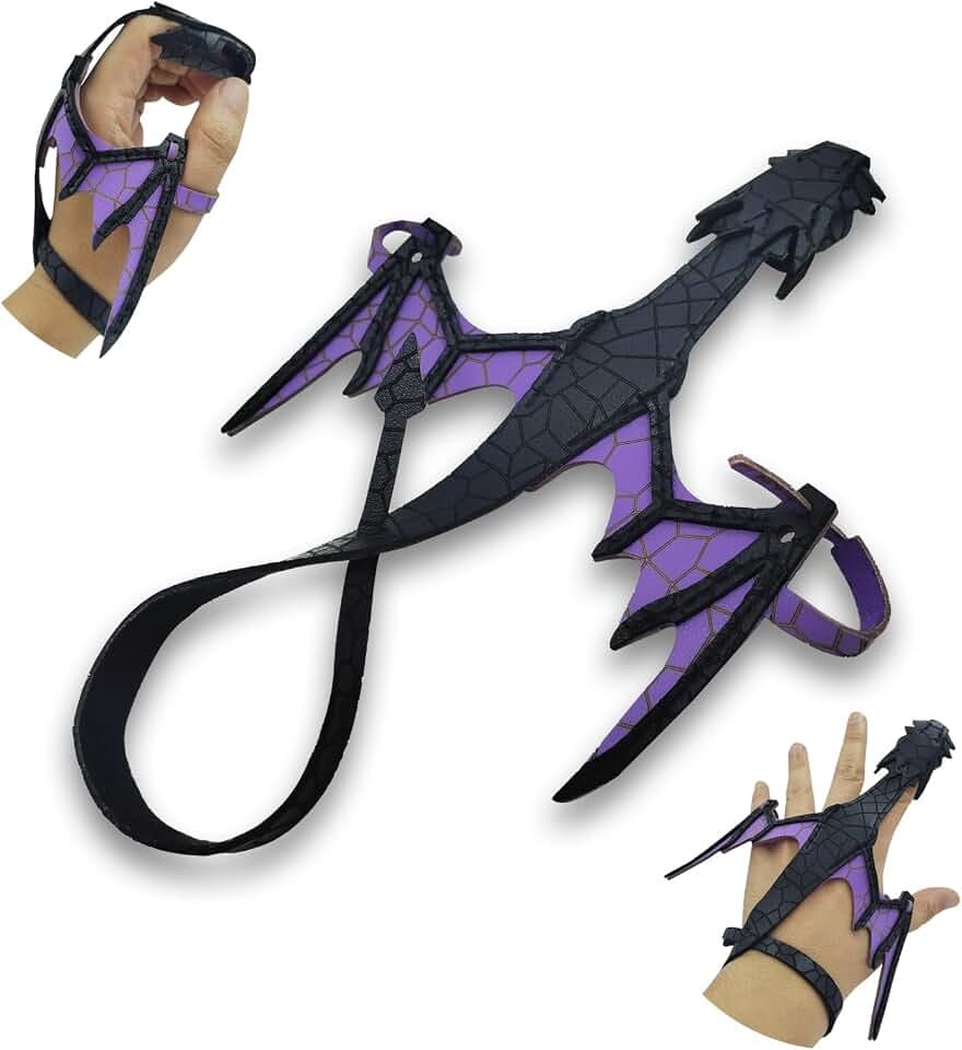 Jewssi Faux Leather Finger Dragon Bracelet, Adjustable Gothic Wrist Wrap