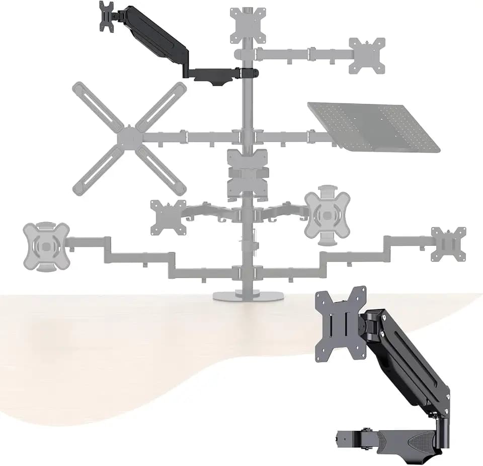 Pholiten Single Monitor Arm, Gas Type, Double Articulated