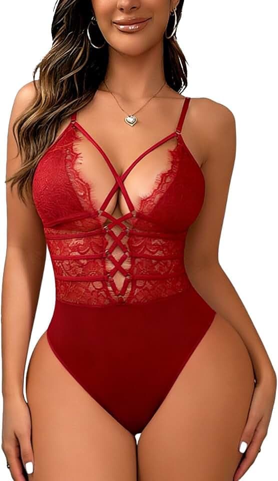 Buitifo Damen Sexy Bodys Ein Stück Babydoll Spitze Negligee