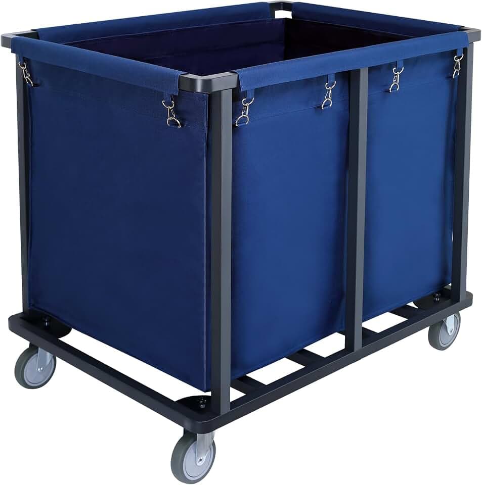 Commercial Laundry Cart with Wheels,400L Blue