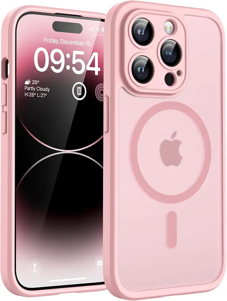 TOCOL for iPhone 14 Pro Case, Compatible with MagSafe, Light Pink
