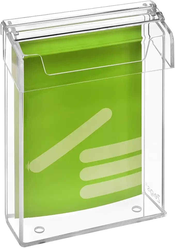 Zeigis DIN A5 Prospektbox/Prospekthalter/Flyerhalter im Hochformat, wetterfest, für Außen, mit Deckel, aus glasklarem Acrylglas
