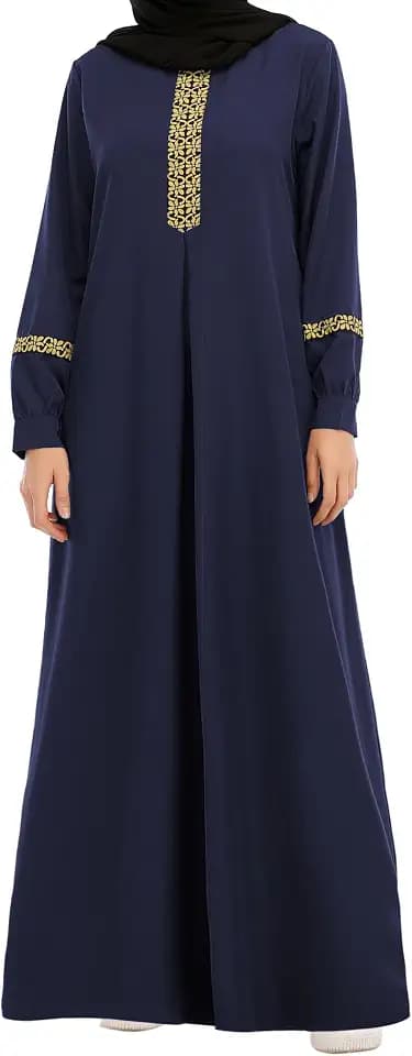WSPLYSPJY Womens Muslim Abaya Dress with Hijab Islamic Robe with Pockets