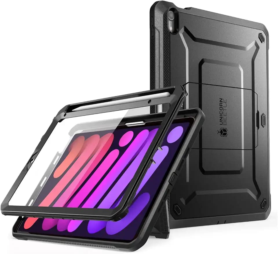 SUPCASE for iPad mini 6/7 A17 Pro Case 8.3 inch 2024/2021 with Stand, Black