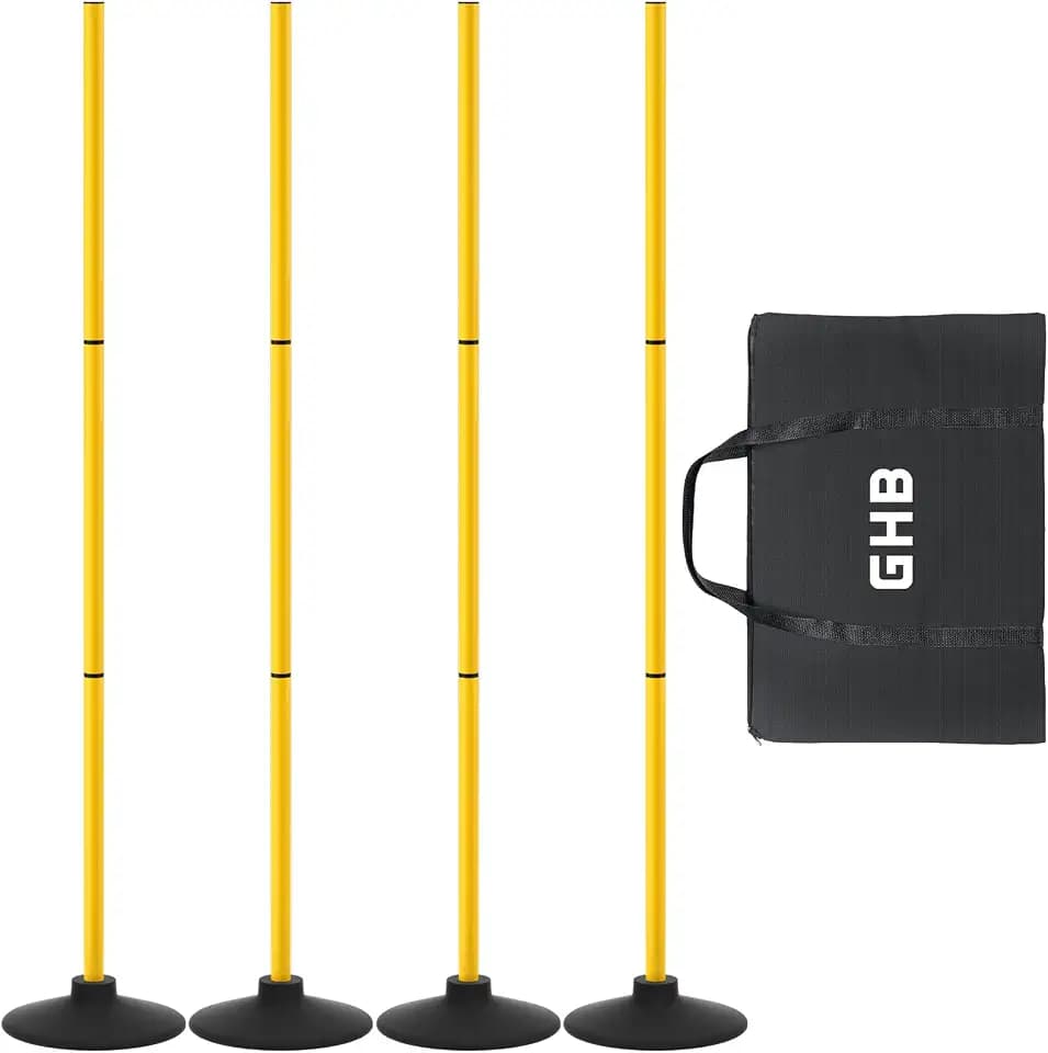 GHB Agility Poles 4 Pack 50" Sports Soccer Training Poles