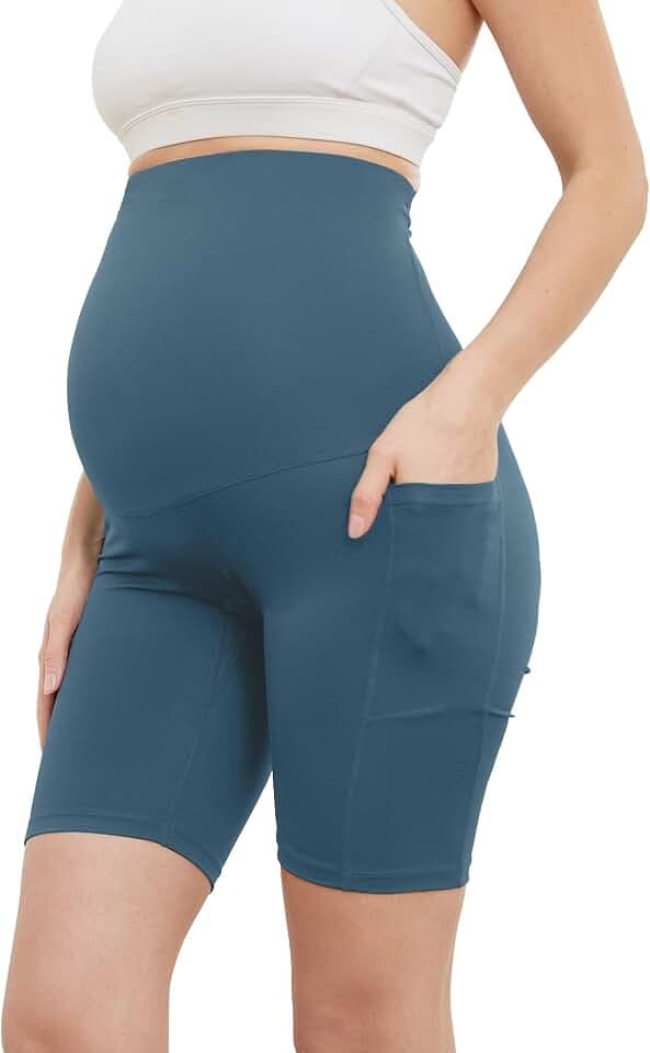 Modische Umstands-Yoga-Shorts mit Tasche, mit ultrahoher Elastizität und dreidimensionalem Schnitt, keine umständlichen Hosen, geeignet für Yoga, Joggen, Bottoming und Schlaf.
