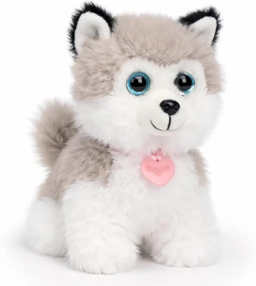 Sitting Dog Stuffed Animal Soft Plush Toy, Gray