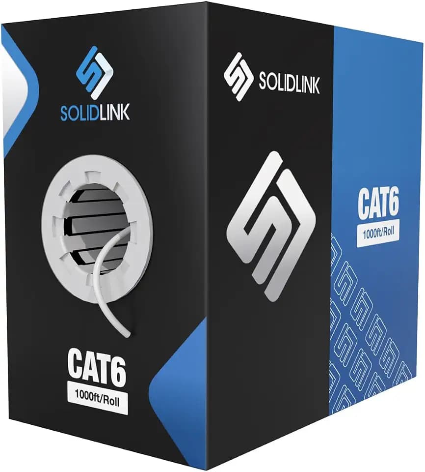 1000ft CAT6 4/UTP Solid Copper Clad Aluminum Conductor Cable 23AWG LAN Network Ethernet 550Mhz Wire (White)