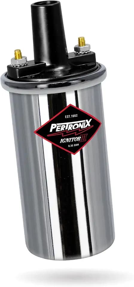 Pertronix 44001 Flame-Thrower III Ignition Coil, 45,000 Volt 0.32 Ohm, 12 Volt, Chrome