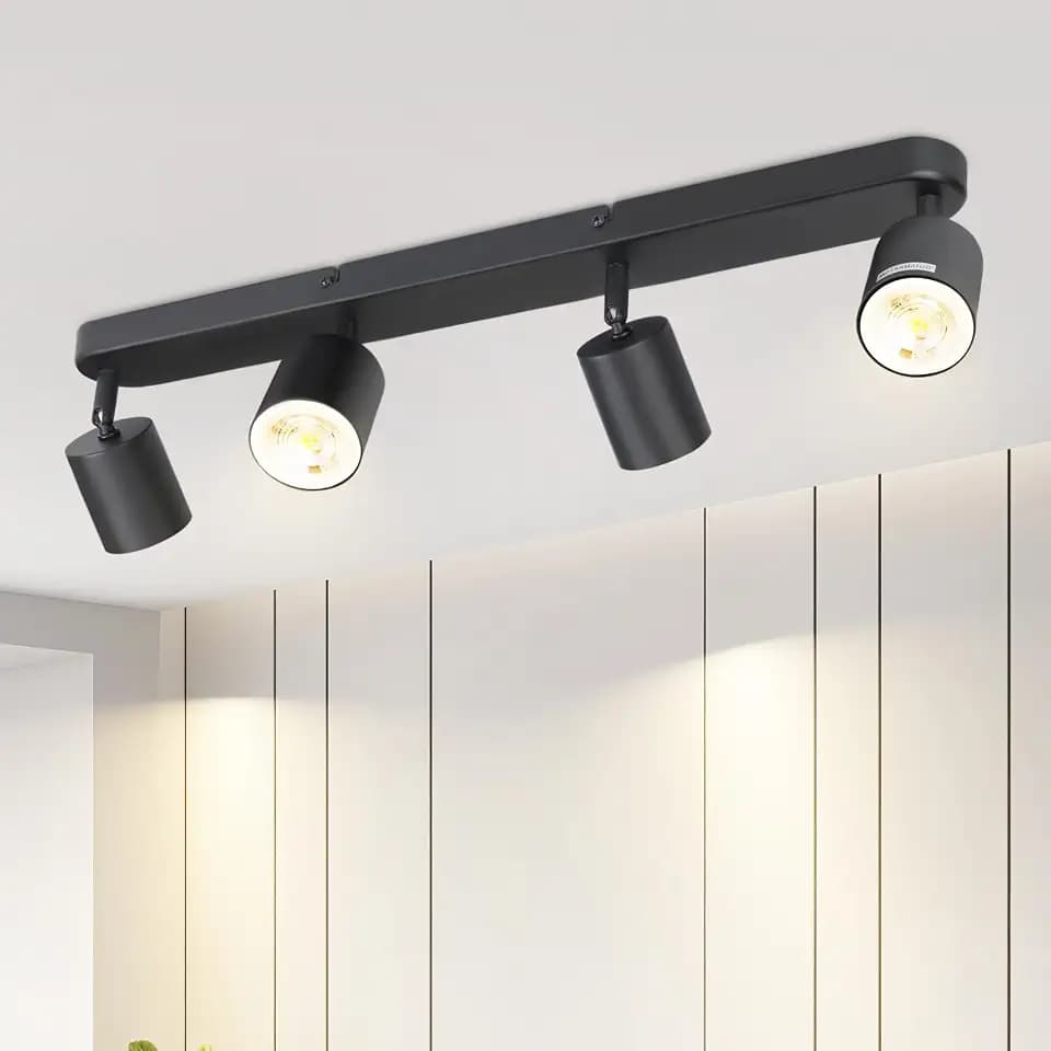 ZMH LED Deckenleuchte 4 Flammig Deckenstrahler Schwarz Deckenlampe Küche
