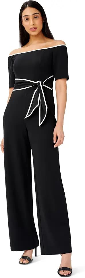 Adrianna Papell Women's Knit Crepe Tie Jumpsuit