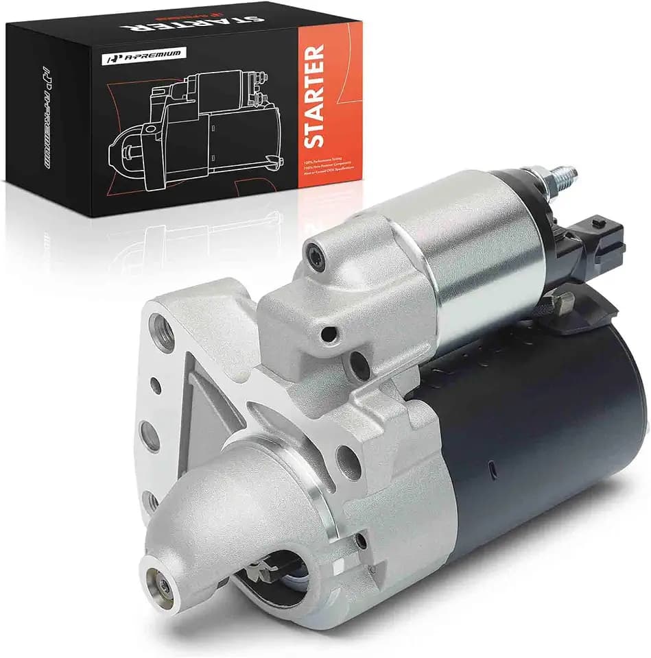 A-Premium Starter Motor, 12V 0.9KW 10 Teeth Clockwise, Compatible with Mini