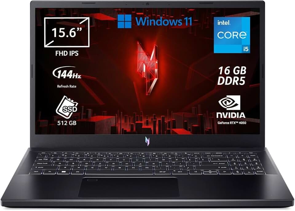 Acer Nitro V 15 ANV15 – 51 – 5673 Notebook Gaming, Prozessor Intel Core i5 – 13420H, RAM 16 GB DDR5, 512 GB SSD, Display 15,6 Zoll FHD IPS 144 Hz LED LCD, Nvidia GeForce RTX 4050 6 GB Windows 11 Home