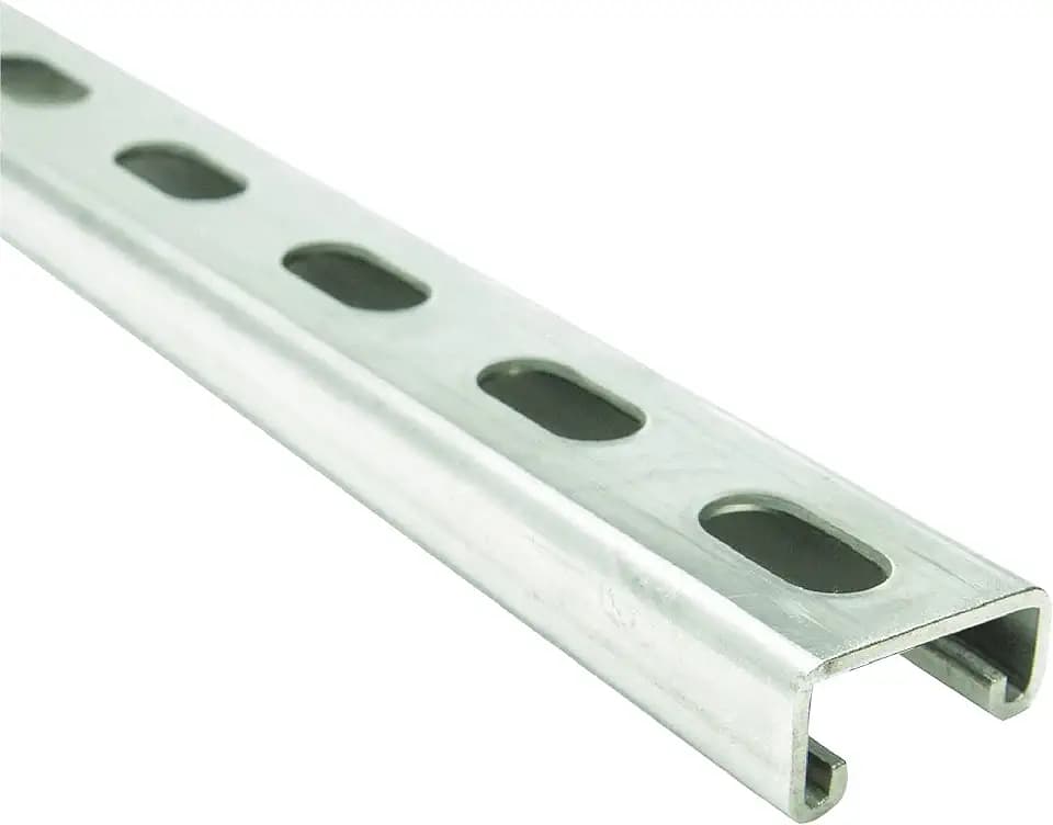 Newhouse Electric 1-5/8 in. x 13/16 in. 14 Gauge Metal Strut Channel with Slotted Back Electro-Galvanized 2ft. (SC14-2-EG), Silver