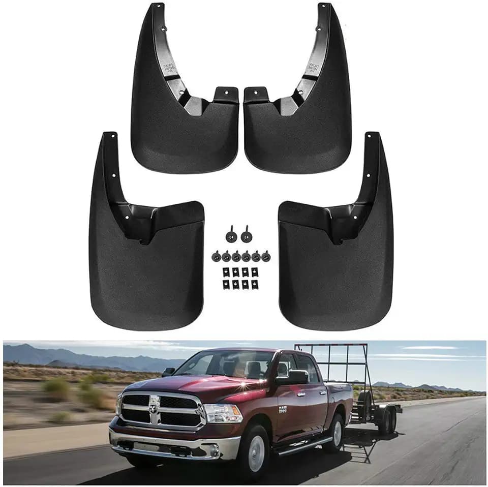 Kiwi Master No Drill Mud Flaps for 2009-2018 Ram 1500/2500/3500 w/o Fender
