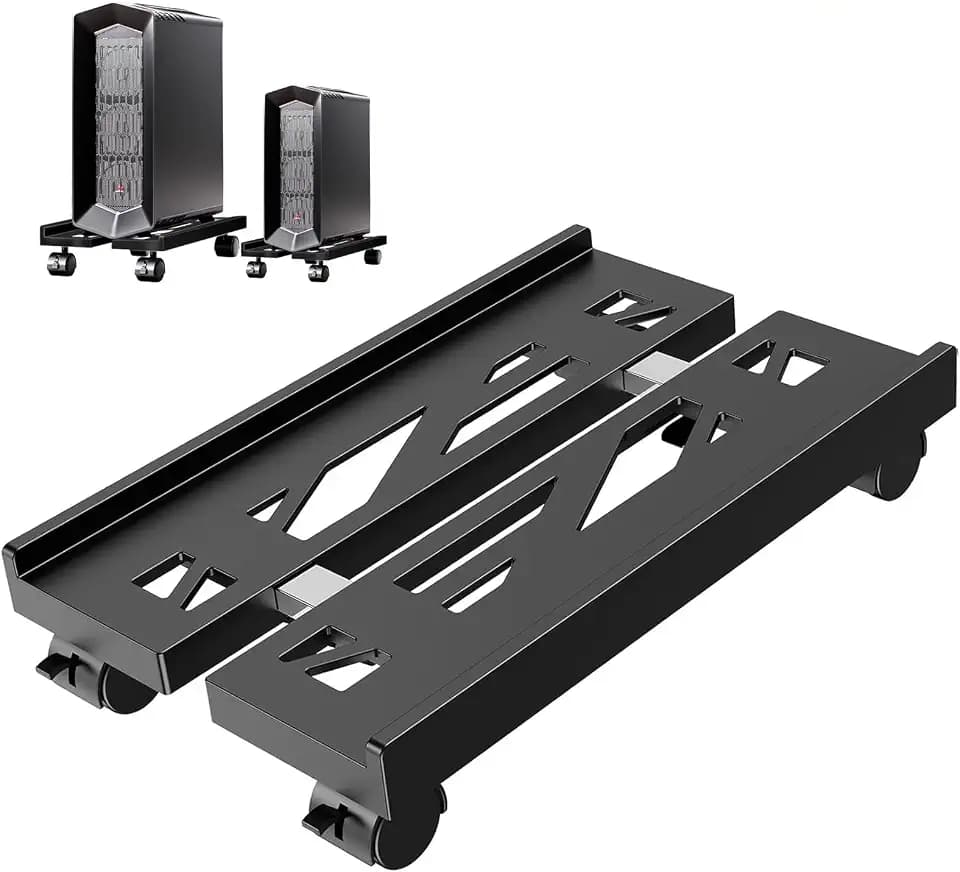 Pc Stand, Adjustable Computer Tower Stand for Carpet Fits Most PC-Black