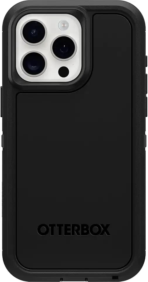 OtterBox iPhone 15 Pro Max Defender Series XT Case - Black, Screenless, Rugged, Snaps to MagSafe, Lanyard Attachment, Tough & Durable iPhone Case, Pressure-Fitted Dual-Layer iPhone Case