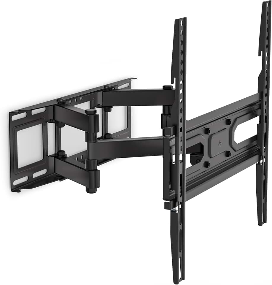 WALI Full Motion TV Wall Mount for 32–70 Inch TVs – Dual Articulating Mount with Swivel, Tilt & Extension | VESA up to 400x400mm | Fits 12/16" Wood Studs | Holds Up to 88 lbs