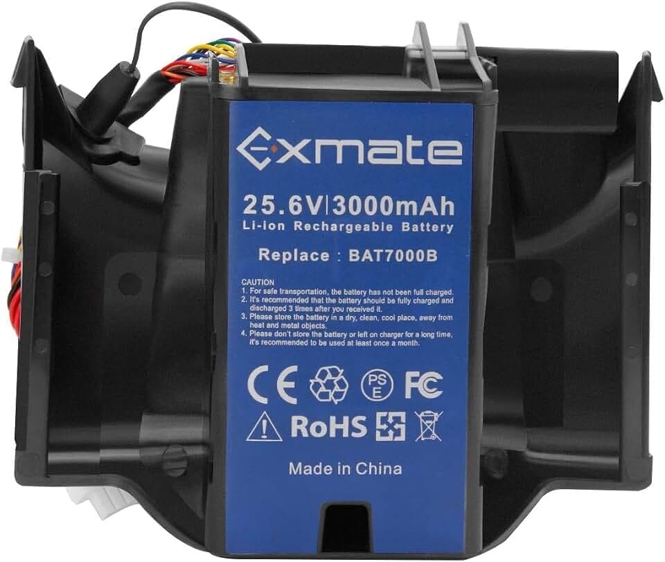 Exmate 25.6V 3.0Ah Akku für Rasenmäher Robomow BAT7000B, Lithium-Ionen Akku Robomow Premium RC302, RC304, RC304u, RC306, RC308, RC308u, RC312, RC312u