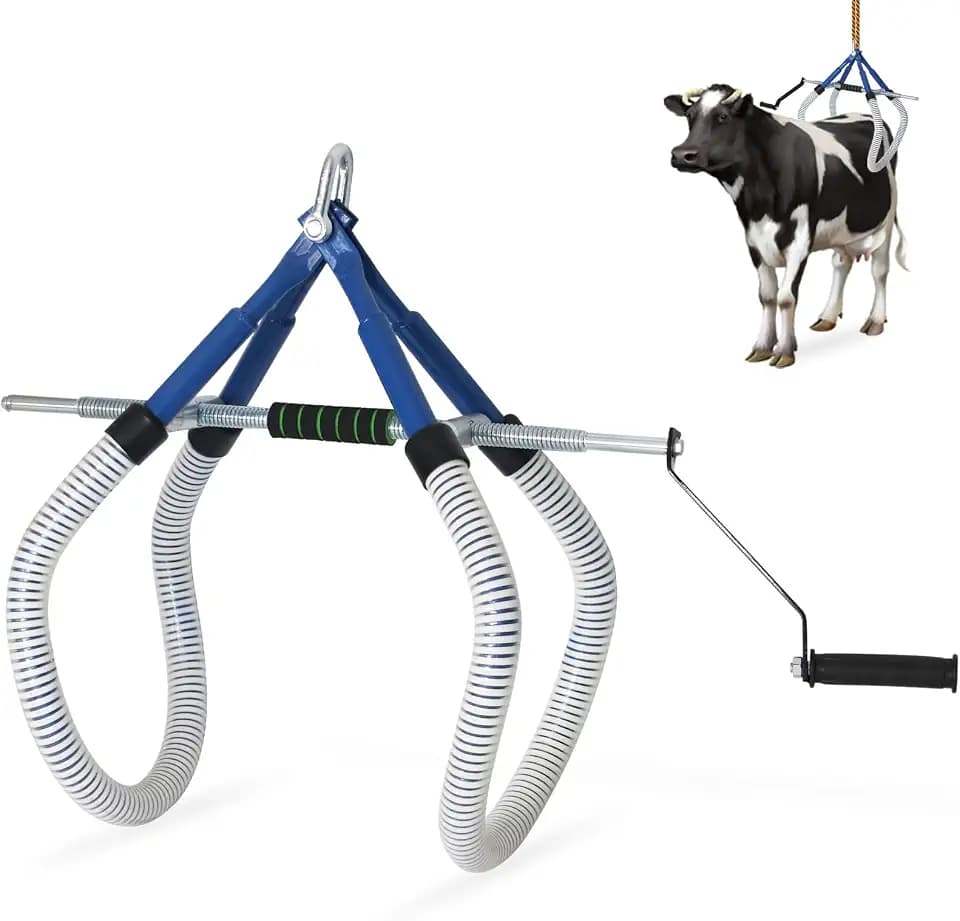Cow Hip Lift,4410LB Adjustable Lifting Clamp,Steel Support Stand Up Assist Device for OB Milking Birthing Lame Cattle,Bovine Hip Lift for Cow Postpartum Aid and Severe Typhoid Fever