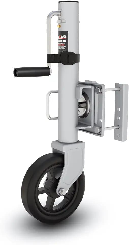 8" Upgraded Spoke Wheel Trailer Jack, Swivel Jack,1500 lbs,10" Lift