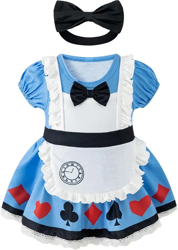 bakjuno Toddler Baby Girls Princess Costume Halloween Outfit for Baby Girl Dress With Headband