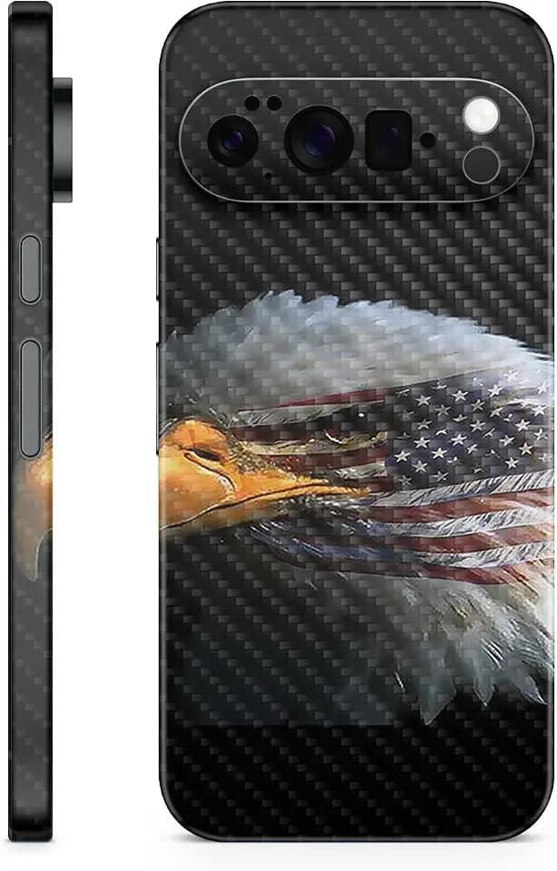 Carbon Fiber Phone Skin Compatible with Google Pixel 10 Pro - Eagle Eye - Premium 3M Vinyl Protective Wrap Decal Cover - Easy to Apply | Crafted in The USA by MightySkins