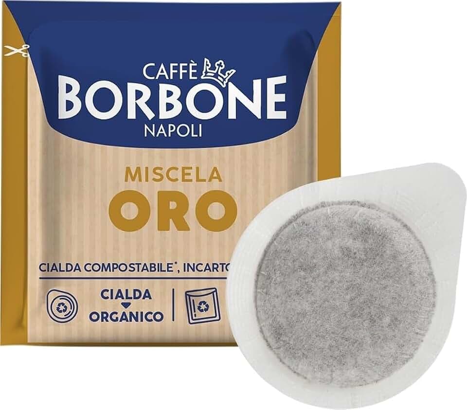 Caffè Borbone Kompostierbare Kaffeepads, Gold-Kaffeemischung - 150 Pads - Umweltfreundliche Verpackung - Kompatibel mit ESE System Papier Pads 44 mm