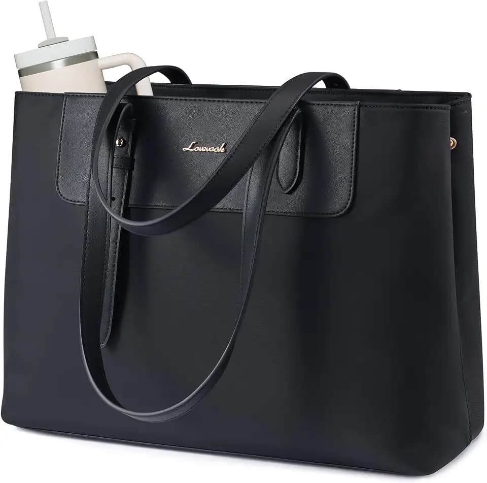 LOVEVOOK Laptop Tote Bag for Women 15.6 Inch, Water-Resistant Work Tote Bag Large Capacity Computer Bag Briefcase Handbag