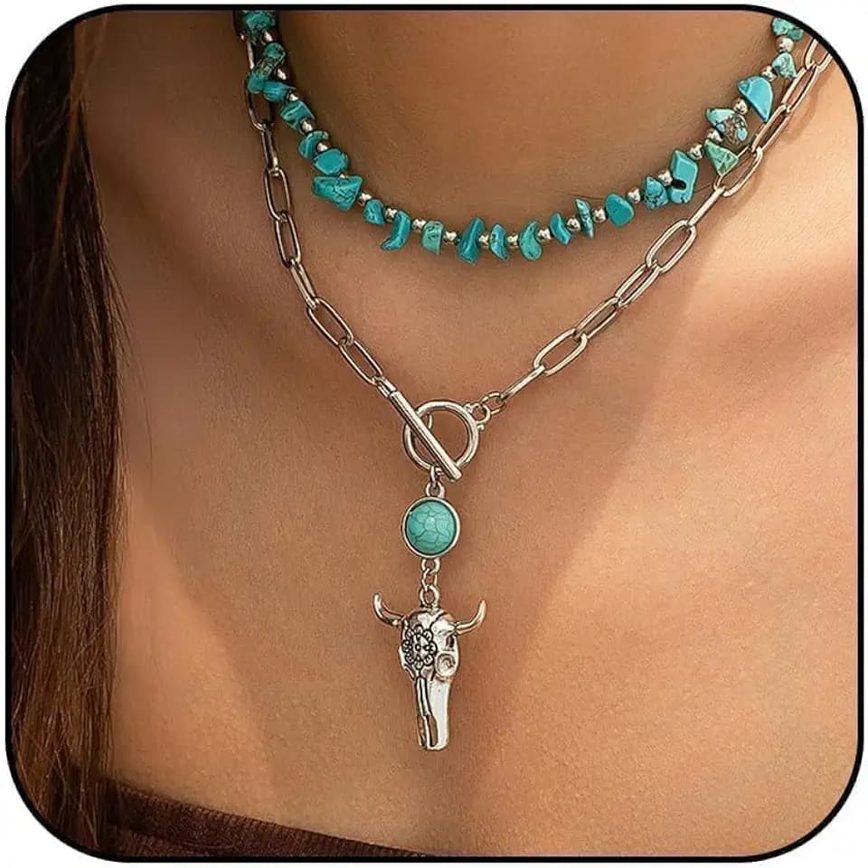 Boho Outfits for Women Boho Necklaces Country Concert Outfits Nashville Western Jewelry Choker Necklaces Long Leather Necklace Western Dress Jewelry Country Cowgirl Accessories Gifts