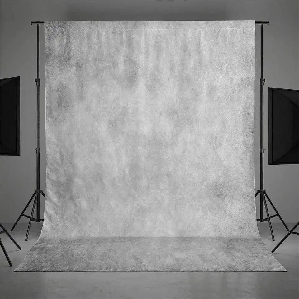8X12FT Abstract Light Grey Portrait Photography Backdrops with Pocket on Top for Professional Photo Studio Booth Props(No Stand)