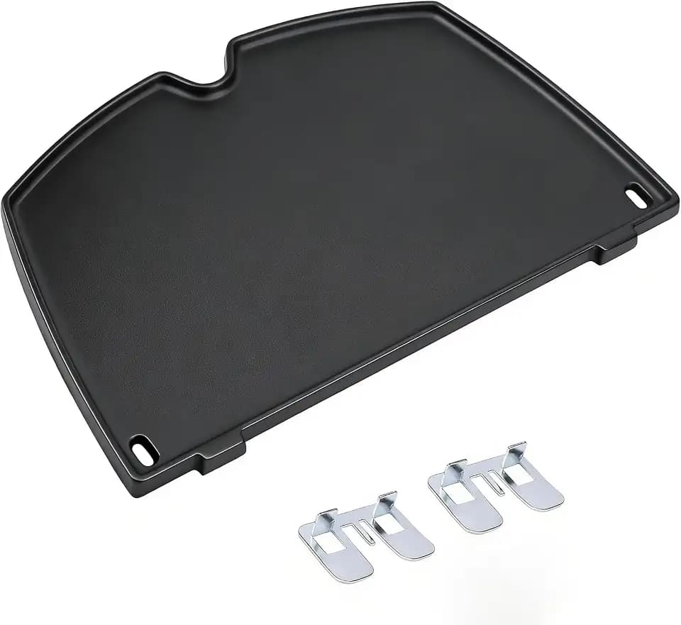 GFTIME 6558 Gusseisen Grillplatte für Weber Q100 Q120 Q1000 Q1200 Series, 32 x 22cm Gusseisen Griddle Ersatzteile für Weber Q140 Q1400, Plancha Bretpfane Zubehör