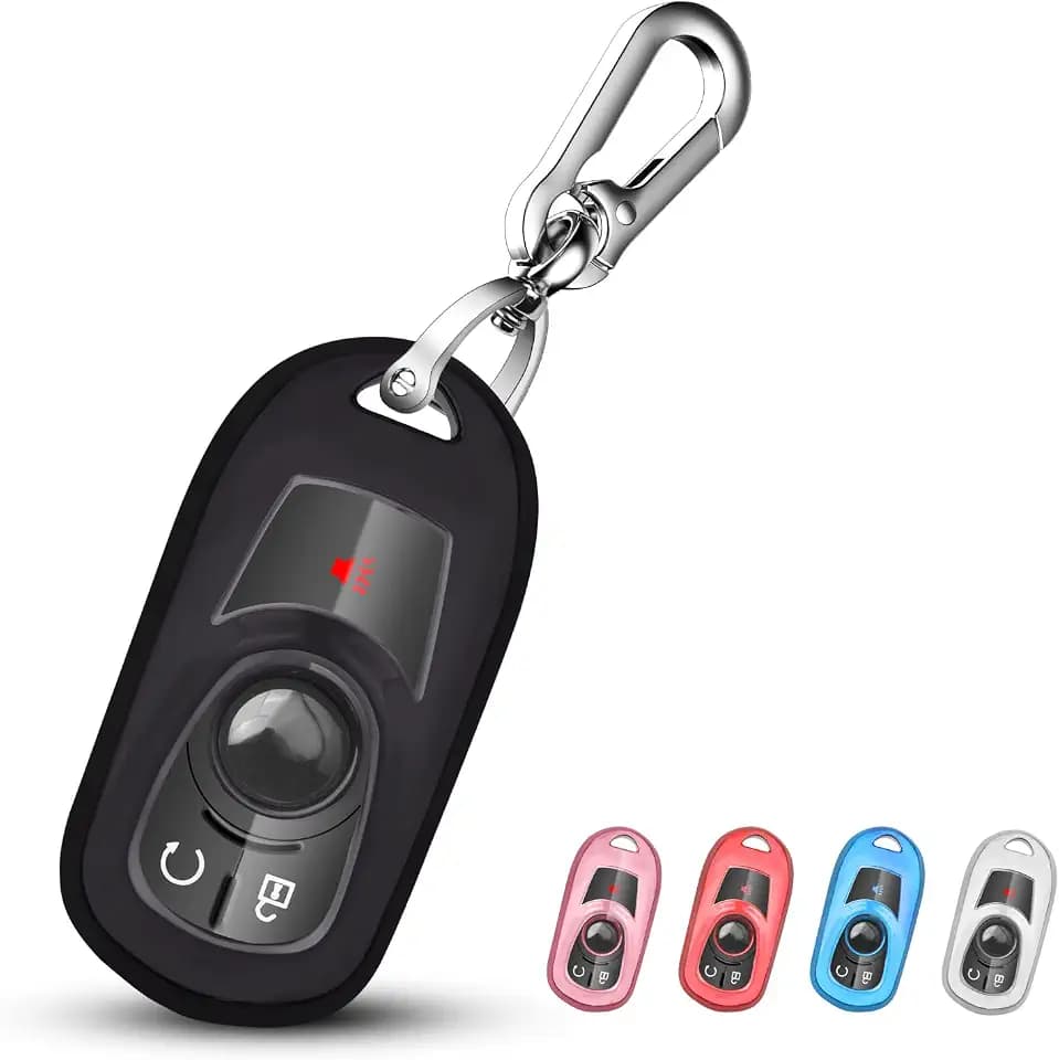 QBUC for Buick Key Fob Cover Case with Keychain (Black)