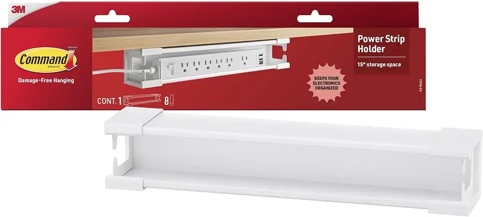 Command Power Strip Holder, 1 Unit, 8 Large Strips