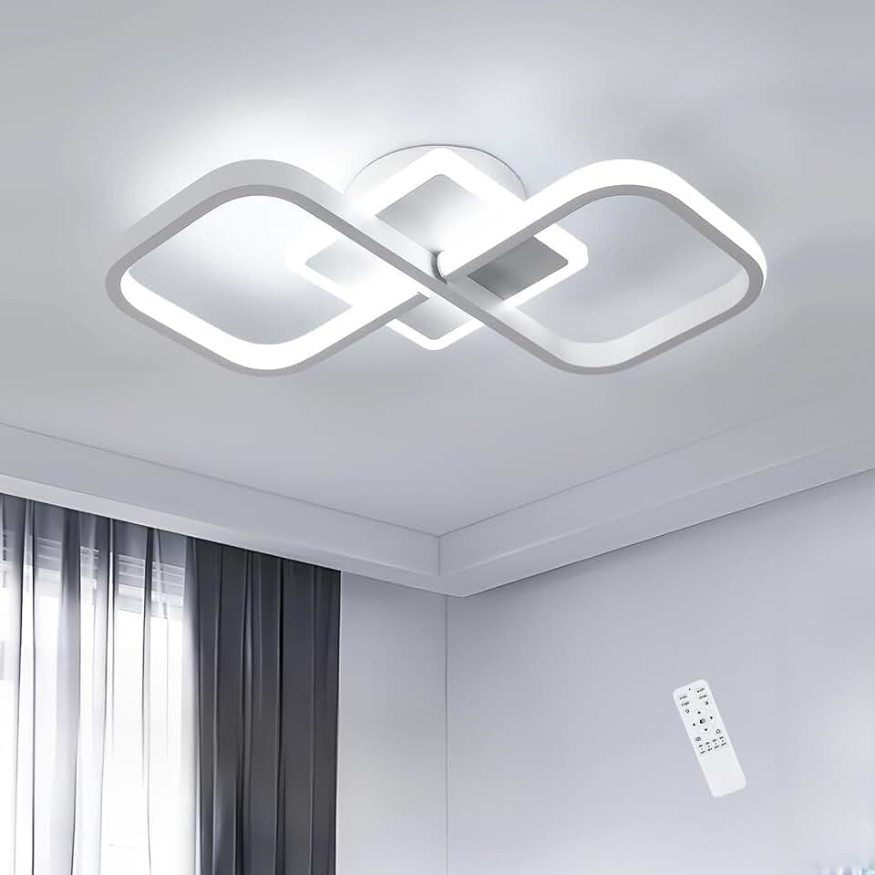 Comely LED Deckenleuchte Dimmbar Quadrat, 40W 40cm Moderne Weiß LED deckenlampe mit Fernbedienung für Schlafzimmer, Wohnzimmer, Dimmbar 3000K-6500K