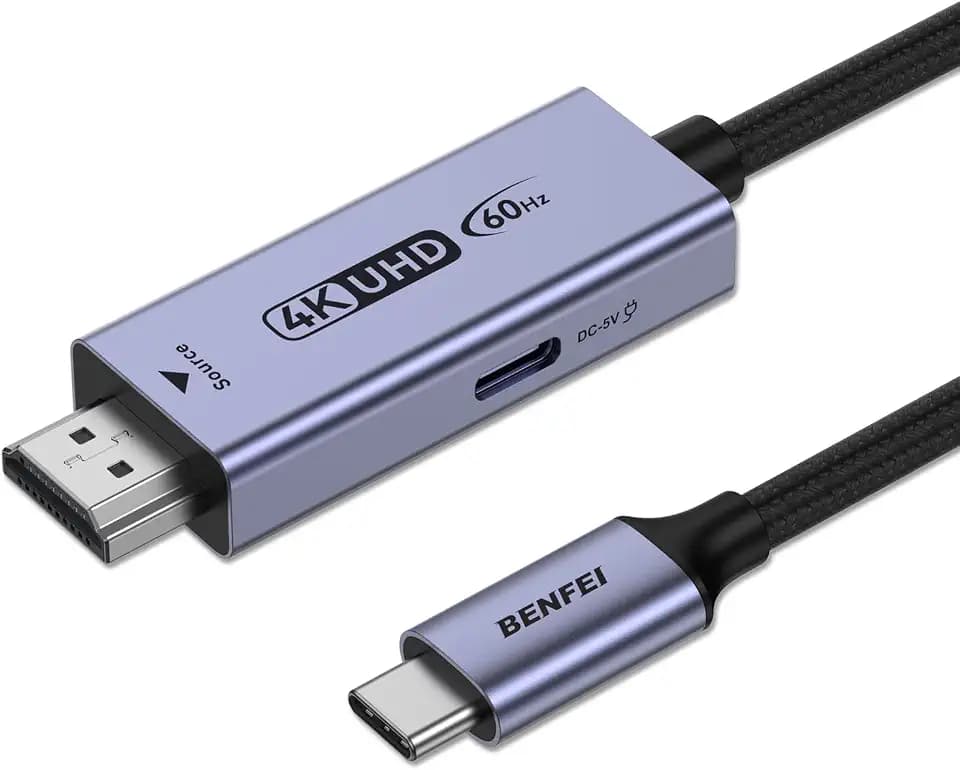 BENFEI HDMI to USB C Cable 6 feet 4K@60Hz, Unidirectional HDMI (Source) to USB-C (Display) Adapter for MacBook, Steam Deck, PS5/4, Nintendo Switch, AR/XR, Portable Monitors