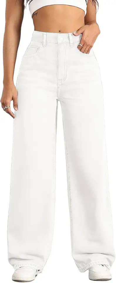 Straight Leg Jeans for Women High Waisted Wide Leg Denim Pants