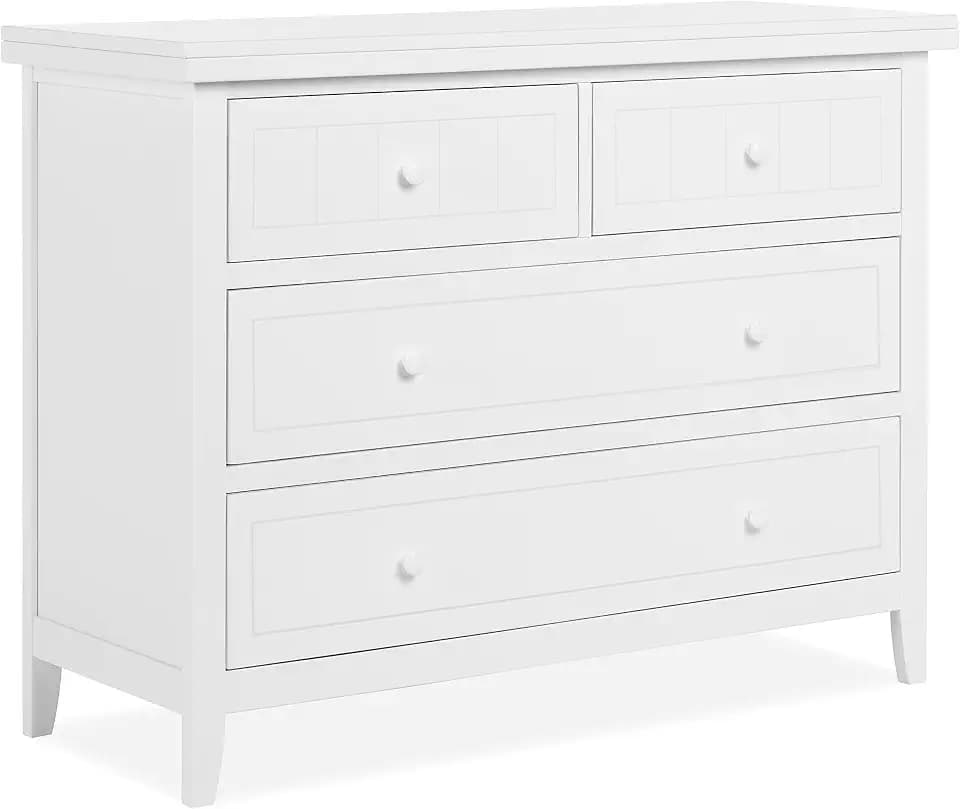 Dream On Me Wade 4 Drawer Universal Dresser for Nursery, White