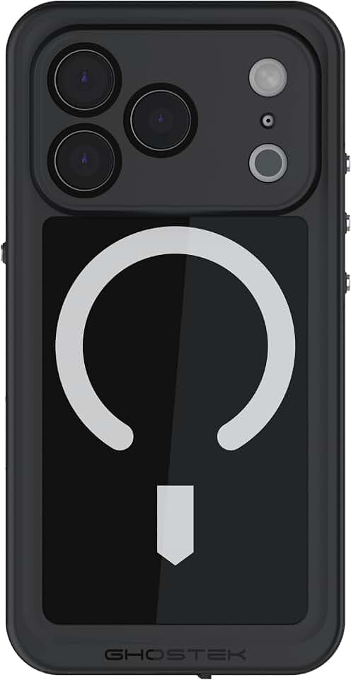 Ghostek Nautical Slim Apple iPhone 17 Pro Waterproof Case - Built-in Screen and Camera Lens Protector, Compatible with MagSafe Accessories (6.3", Black)