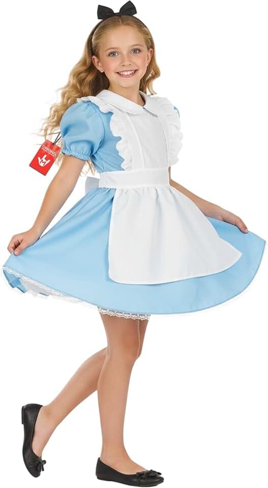 Fun Shack Alice im Wunderland Kostüm Mädchen, Halloween Kostüm Kinder, S | Kleid, Schürze & Haarreif, Hellblaues Märchen-Design, Perfekt für Halloween, Ideal für Rollenspiele