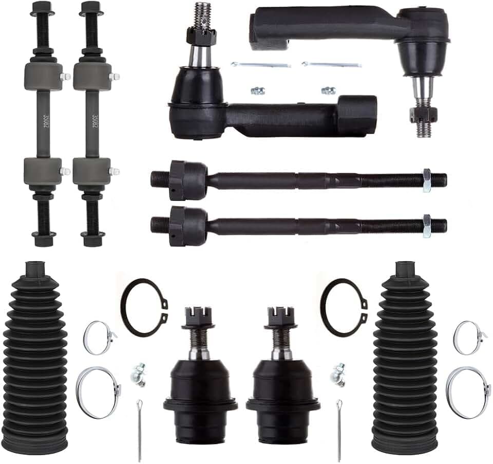 Front Inner Outer Tie Rod w/Boot Ball Joint Sway Bar for Ford, for Lincoln